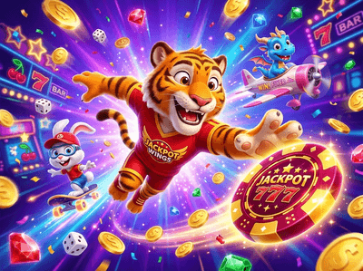 Luxury online casino interface with golden slot machines and rewards
